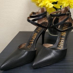 Sam & Libby Black Straps Heels